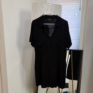 Lulu's Black Button Down Shirt Dress